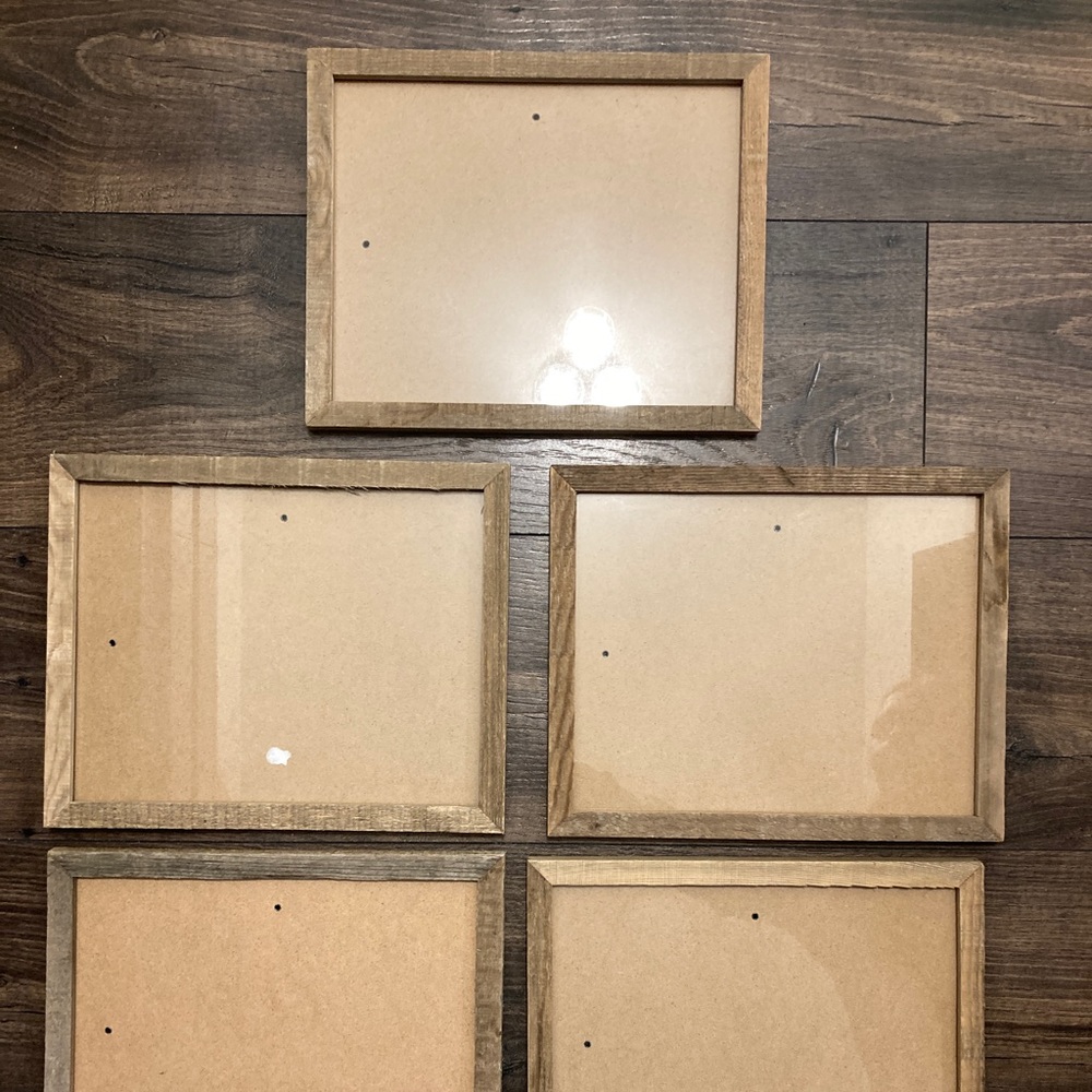 Wood picture frames (set of 5)
